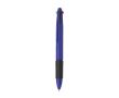 Stylo multicolore 4-en-1 avec grip en caoutchouc et 4 encres couleur bleu