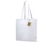 Sac à soufflet, anses longues renforcées en coton recyclé 140 g/m² couleur blanc