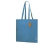 Sac à soufflet, anses longues renforcées en coton recyclé 140 g/m² couleur bleu ciel