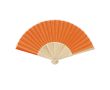 Éventail avec tiges en bambou et tissu en polyester en couleurs couleur orange