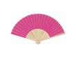 Éventail avec tiges en bambou et tissu en polyester en couleurs couleur fuchsia