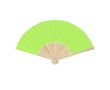 Éventail avec tiges en bambou et tissu en polyester en couleurs couleur vert clair