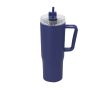 Gobelet isotherme en plastique recyclé avec anse de transport 900 ml couleur bleu marine