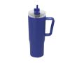 Gobelet isotherme en plastique recyclé avec anse de transport 900 ml couleur bleu