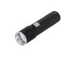 Lampe torche rechargeable en aluminium recyclé avec zoom extensible couleur noir