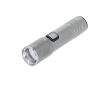 Lampe torche rechargeable en aluminium recyclé avec zoom extensible couleur argenté