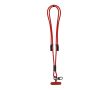 Lanyard porte-téléphone en polyester RPET avec câble de charge intégré couleur rouge