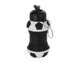 Bidon pliable en plastique, design ballon de foot et mousqueton 550 ml couleur blanc