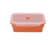 Boîte repas pliable avec couvercle translucide et fermeture 1,2 L couleur orange