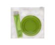 Set dentaire de voyage avec brosse et gobelet pliable, sac plastique couleur vert clair