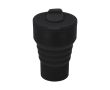 Gobelet pliable en silicone avec couvercle et bec coulissant 350 ml couleur noir