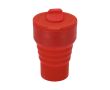 Gobelet pliable en silicone avec couvercle et bec coulissant 350 ml couleur rouge