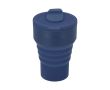 Gobelet pliable en silicone avec couvercle et bec coulissant 350 ml couleur bleu marine