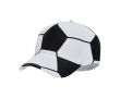Casquette de sport en coton à 5 panneaux, design ballon de football couleur blanc