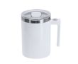 Tasse mélangeuse en acier inoxydable avec couvercle coulissant 400 ml couleur blanc