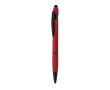 Stylo tactile en aluminium recyclé, finition gomme, encre bleue couleur rouge