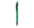 Stylo tactile en aluminium recyclé, finition gomme, encre bleue couleur vert