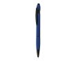 Stylo tactile en aluminium recyclé, finition gomme, encre bleue couleur bleu marine