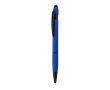 Stylo tactile en aluminium recyclé, finition gomme, encre bleue couleur bleu