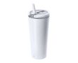 Gobelet isotherme en acier inoxydable recyclé avec paille 700 ml couleur blanc