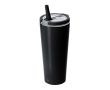 Gobelet isotherme en acier inoxydable recyclé avec paille 700 ml couleur noir