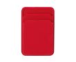 Porte-cartes magnétique silicone pour smartphone à double compartiment couleur rouge