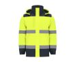 Veste unisexe haute visibilité imperméable, anti-pluie et coupe-vent couleur jaune
