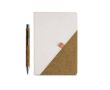 Carnet en coton recyclé avec stylo au thé vert A5 pages lisses couleur beige