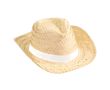Chapeau de paille pour l'été avec bande colorée couleur naturel