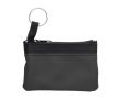 Porte-monnaie simple en nylon fermeture éclair noire et porte-clés couleur noir