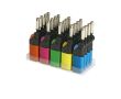 Briquet en plastique rechargeable au gaz avec sécurité enfant couleur multicolore