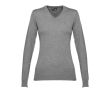Pull à col en V pour femmes en coton 220 g/m² THC Milan couleur gris