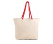 Grand sac en toile avec anses en corde, idéal pour l’été, 220 g/m² couleur rouge