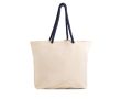 Grand sac en toile avec anses en corde, idéal pour l’été, 220 g/m² couleur bleu marine