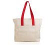 Sac en coton canvas avec fermeture et poignées colorées 280 g/m² couleur rouge