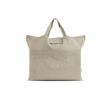 Sac pliable en coton recyclé avec soufflet et anses courtes 150 g/m² couleur vert olive