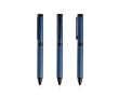 Set stylo et roller en acier et aluminium avec relief encre noire couleur bleu roi