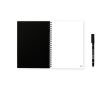Carnet réutilisable couverture souple stylo-feutre A5 pages blanches couleur noir