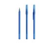 Stylo en plastique à écriture fluide, encre bleue Round Stic BIC® couleur bleu transparent