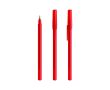 Stylo à bille au design classique et à encre noire Round Stic BIC® couleur rouge transparent