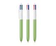 Stylo en plastique style givré avec encre 4 couleurs BIC® couleur vert pomme