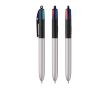 Stylo en plastique style givré avec encre 4 couleurs BIC® couleur noir/gris