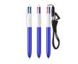 Stylo avec cordon à porter autour du cou et encre 4 couleurs BIC® couleur bleu