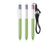 Stylo avec cordon à porter autour du cou et encre 4 couleurs BIC® couleur vert pomme