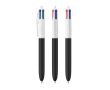 Stylo bille en plastique au toucher doux avec encre 4 couleurs BIC® couleur blanc/noir