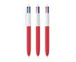 Stylo bille en plastique au toucher doux avec encre 4 couleurs BIC® couleur rouge