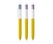 Stylo en plastique effet bois fabriqué dans l’UE avec 4 encres BIC® couleur jaune