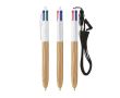 Stylo à bille en plastique effet bois à encre 4 couleurs BIC® couleur bois