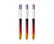 Stylo 4 couleurs en plastique avec effet métallique Flags BIC® couleur rouge