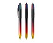 Stylo 4 couleurs en plastique avec effet métallique Flags BIC® couleur noir